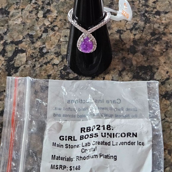 Bomb Party RBP2189 "Girl Boss Unicorn" Lavender Ice Crystal Sz 6 - Picture 5 of 5
